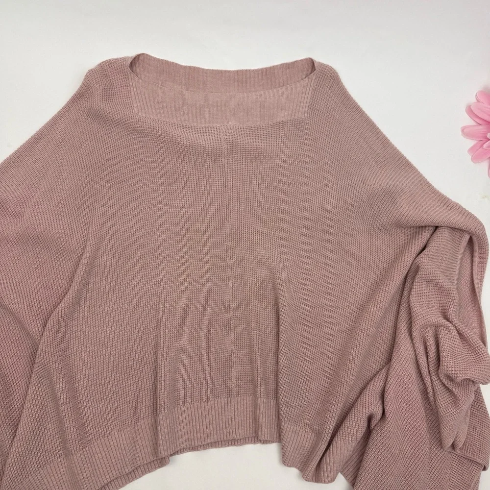 Lululemon Forward Flow Cape Heathered Mink Berry Pink Cashmere Blend